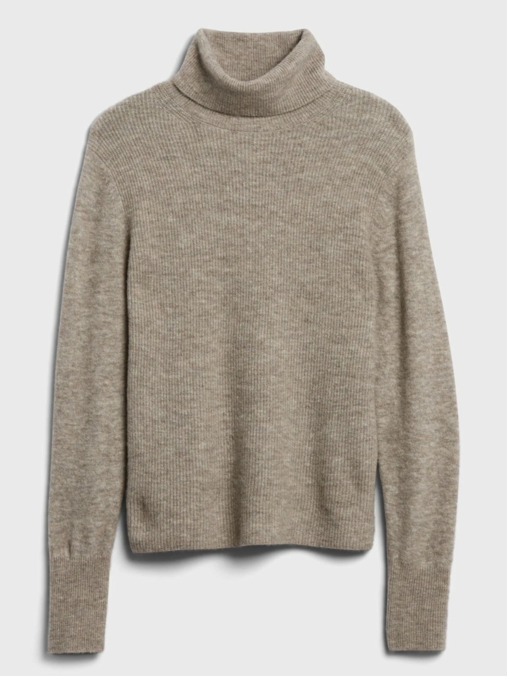 Banana Republic Aire Turtleneck Sweater Heather Taupe Wool Blend Small